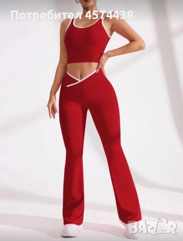 Дамски Спортен Фитнес Комплект Спортна Екипировка за Фитнес М, снимка 2 - Спортни екипи - 52503746