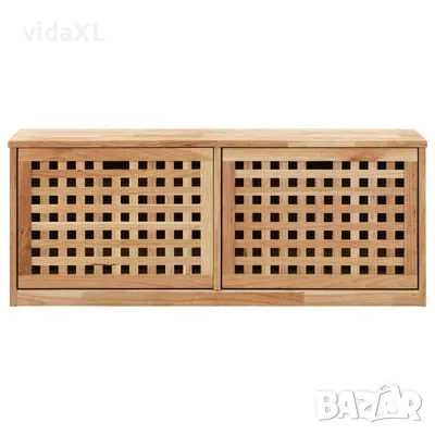 vidaXL Пейка за съхранение на обувки, 94x20x38 см, орех масив(SKU:247599), снимка 2 - Други - 49011205