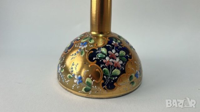 Кристална ваза Bohemia с позлата, снимка 2 - Вази - 46439398
