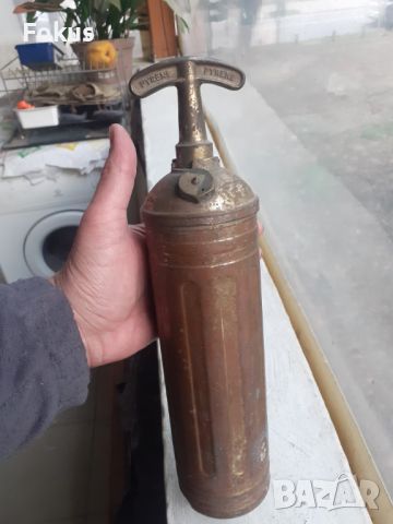 Стар американски бронзов пожарогасител, снимка 2 - Антикварни и старинни предмети - 45080771