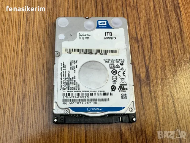  1000GB 1TB HDD Slim 7mm Твърд диск за лаптоп 2.5' Sata 3 Отличен без лоши сектори, снимка 1 - Твърди дискове - 48844619