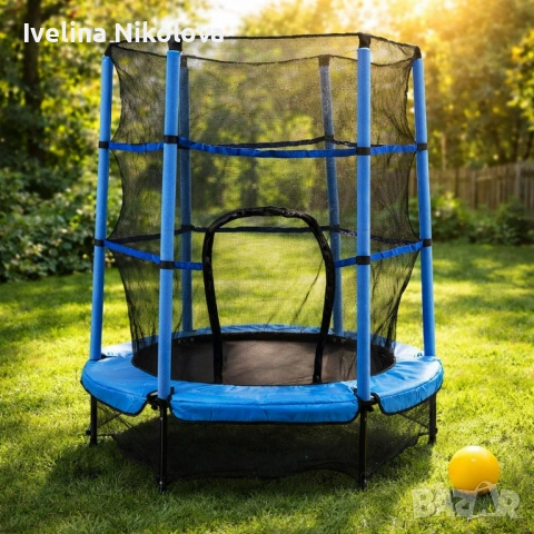 Мини батут с мрежа за безопасност – Компактен и забавен избор за деца, снимка 10 - Градински мебели, декорация  - 53647087