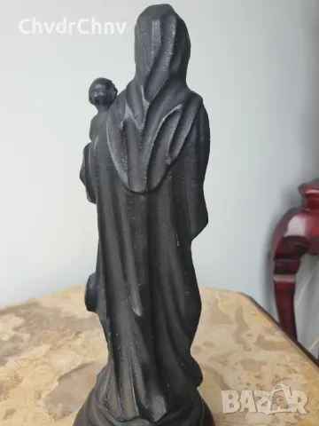 чугунена статуетка 26см-3кг/Дева Мария с Христос/стара немска желязна религиозна фигура, снимка 4 - Антикварни и старинни предмети - 50275827