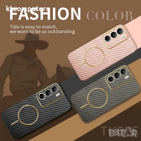 Карбонов Калъф за Realme C71 4G - Електропокритие, TPU, Антиотпечатък, Съвместим с Магнитни Стойки, , снимка 4 - Калъфи, кейсове - 53443831