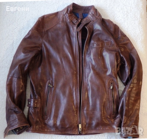 Кожено яке на испанската марка Massimo Dutti, снимка 12 - Якета - 52867596