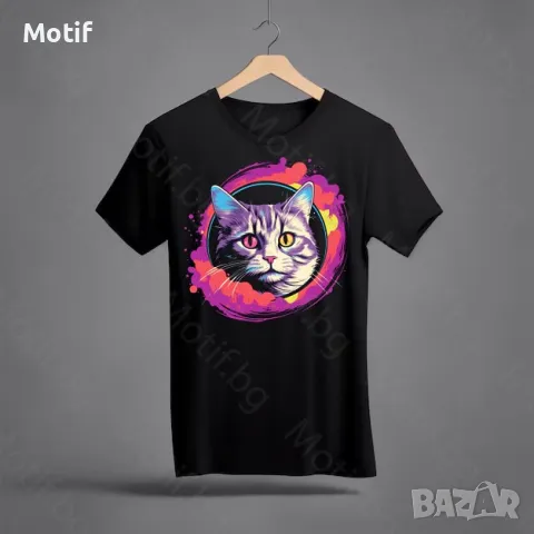 Тениска с щампа КОТКА Британска късокосместа котка / British Shorthair Cat T-shirt , снимка 1 - Тениски - 49028682