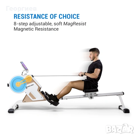 Capital Sports CSP5-StreamM1 Магнитна гребна машина, снимка 4 - Фитнес уреди - 53484707