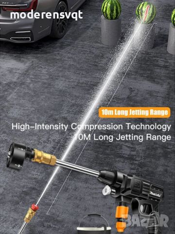 Безжичен Воден пистолет,за миене на автомобили с висока мощност и налягане на 2бр. батерии Cleaning, снимка 4 - Аксесоари и консумативи - 45425186