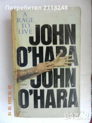 John O'Hara - A Rage to Live, снимка 1 - Художествена литература - 47668790