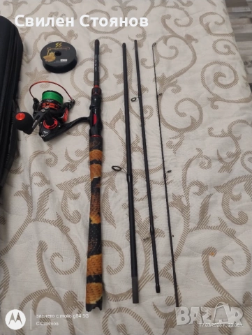 Спининг комплект( въдица, макара, влакно, калъф.