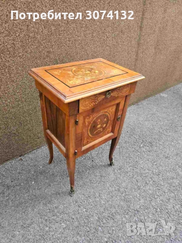 Шкаф с интарзия и обков от месинг, снимка 5 - Шкафове - 52856331