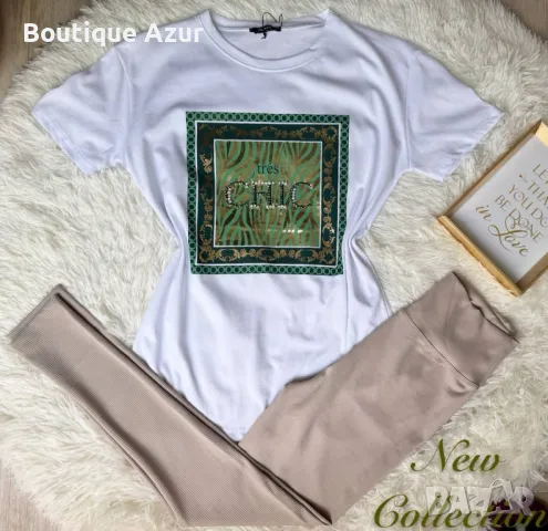 дамски спортен комплект тениска и рипсен клин, снимка 2 - Спортни екипи - 50307478