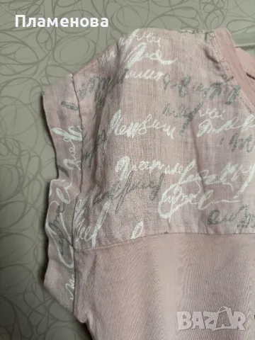 Блуза с къс ръкав от памук и лен S/M, снимка 6 - Тениски - 40879259