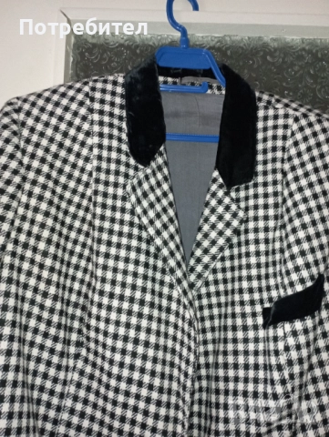 Дамски костюм – пола и сако за едри дами  /пипитен/, снимка 2 - Костюми - 52603811