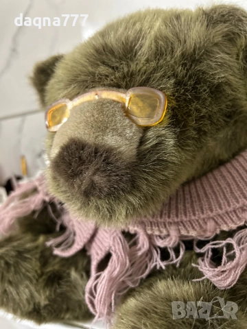 Vtg Скъпоценно плюшено мече Плюшена играчка Баба Очила Шал  90-те Vtg, снимка 13 - Плюшени играчки - 52267708