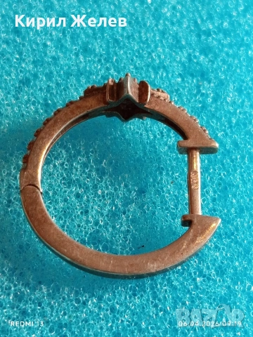 Винтидж сребърна обеца с инкрустирани кристали много красива 26317, снимка 8 - Обеци - 54104460