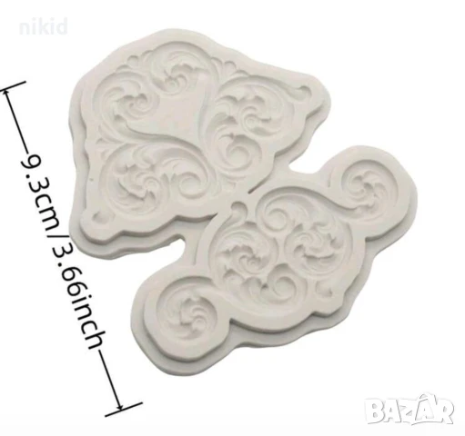 Слепени орнаменти орнамент силиконов молд форма фондан шоколад , снимка 3 - Форми - 50657059