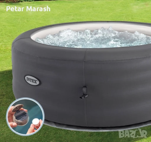 Intex SimpleSpa – Надуваемо Джакузи Ø196 см за 4 души с масажна система и отопление, снимка 3 - Басейни и аксесоари - 50725615