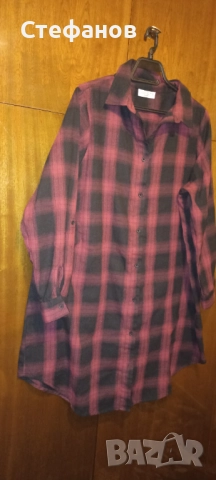 Красива ,карирана, дамска ,макси туника тип риза на Janina , снимка 9 - Туники - 52726899