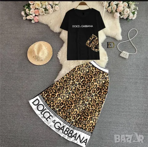 дамски комплекти тениска и дълга пола Dolce&Gabbana , снимка 3 - Комплекти - 46915423