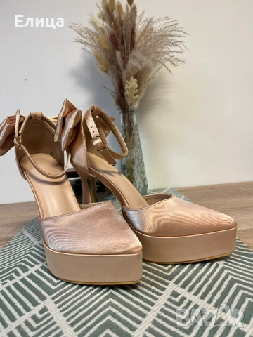 Официални обувки на висок ток (37/38 номер), снимка 5 - Дамски обувки на ток - 53642456