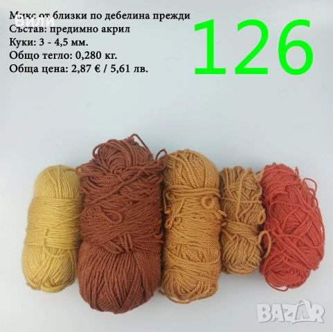 Евтини прежди в малки количества - нови и остатъци, снимка 3 - Други - 52042357