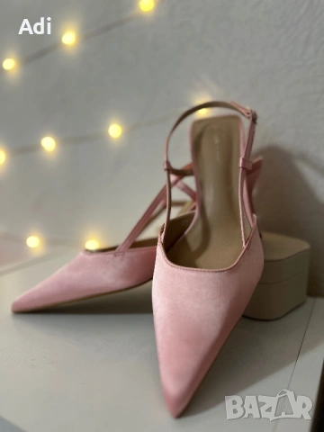 Нови елегантни сатенени обувки – цвят Пудра