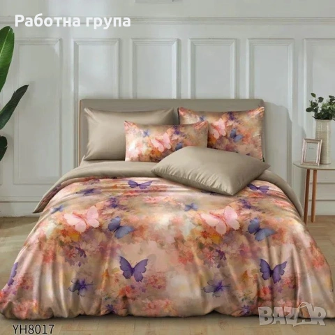 Флоралени десени от памучен сатен с ластик , снимка 4 - Спално бельо - 54072789