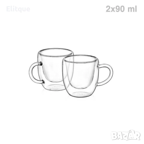 Чаша за еспресо с дръжка 95ml или 90ml 2 броя, снимка 3 - Чаши - 52852631