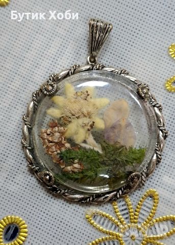 Колекционерски медальон с еделвайс, снимка 3 - Антикварни и старинни предмети - 45876704