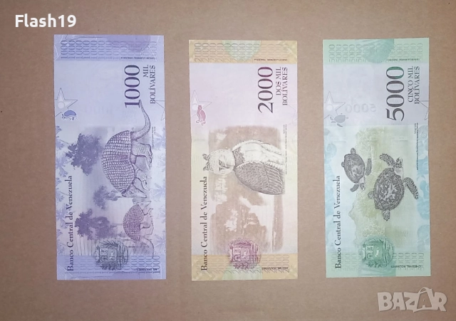 Венецуела 1000 / 2000 / 5000 боливара 2016-2017 UNC, снимка 2 - Нумизматика и бонистика - 52970007