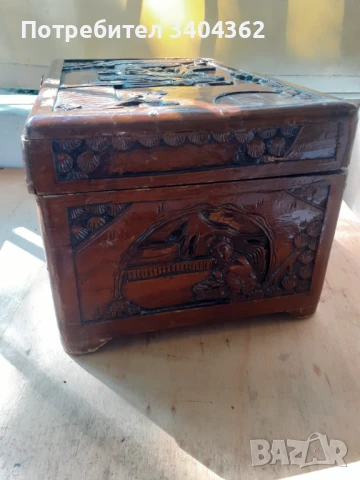 Стара дървена китайска кутия - дърворезба, снимка 5 - Антикварни и старинни предмети - 51132326