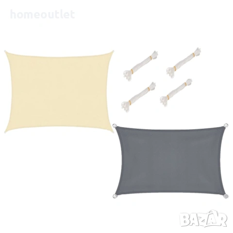 ПРОМОЦИЯ Водоустойчива тента с 95% UV защита, размер 4х4м - цвят крем / сиво