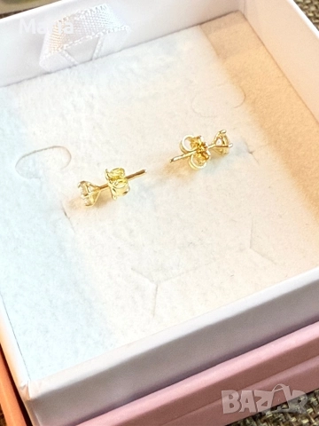 Дамски обеци жълто злато и диаманти , снимка 6 - Обеци - 52470787