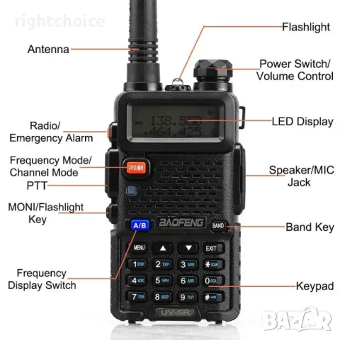 8W НОВ Гаранция Радиостанции Радиостанция Baofeng UV 5R walkie talkie, снимка 8 - Друга електроника - 47757255