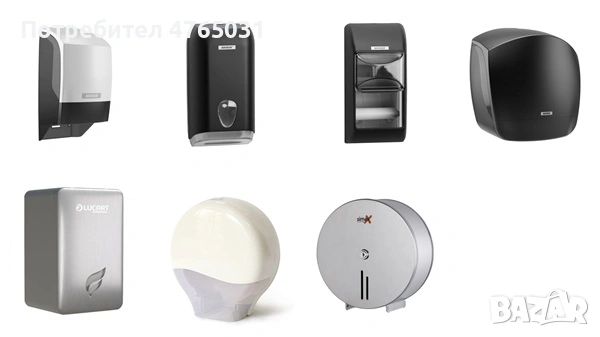 Професионални дозатори и диспенсъри за тоалетна хартия – ролки, пачки, листове и всички необходими к, снимка 3 - Друго - 53854520