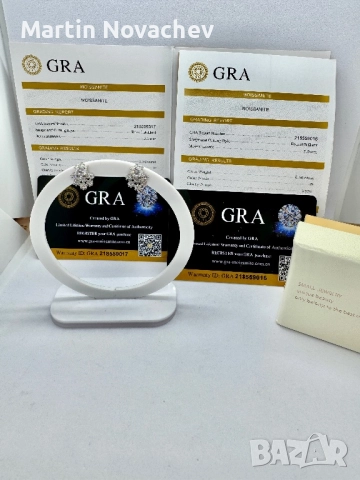 Сребърни обеци с мойсанит (Диамант) 0.5 карата, снимка 2 - Обеци - 52642209