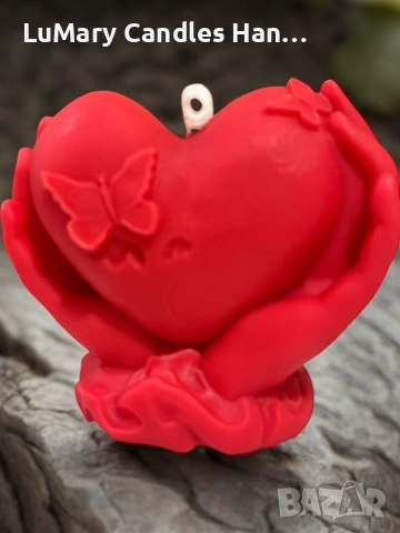 Свещ “ Сърце в ръце”, снимка 4 - Декорация за дома - 53224608