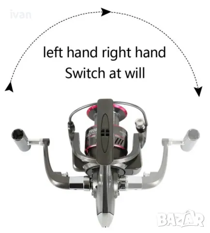 намаление макара Yomoshi Yo1000, Графитено тяло, алуминиева шпула, метална дръжка, 12+1 лагера, снимка 4 - Макари - 50399812