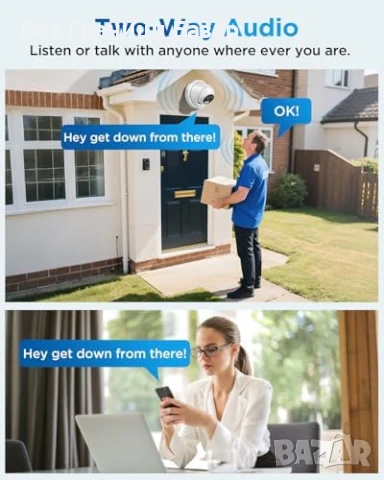 Нова CCTV 4K охранителна система с цвят нощно виждане и 2-Way Audio, снимка 6 - Други - 51107681