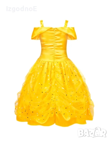 5-6г. Комплект карнавална рокля на принцеса + ръкавици и бижута аксесоари Хелоуин рокля , снимка 3 - Детски рокли и поли - 52011251