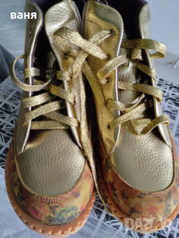 41 НОМЕР КОЖЕНИ ОБУВКИ ЗЛАТИСТИ, снимка 4 - Маратонки - 51908412