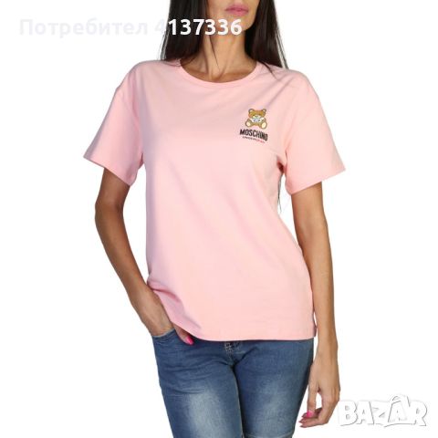 Love Moschino дамска тениска в розово, снимка 2 - Тениски - 46385411