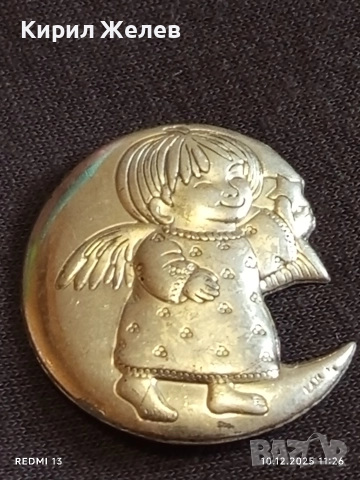 Сребърно бижу АНГЕЛЧЕ в ЛУНА много красив стилен дизайн 52442, снимка 8 - Колиета, медальони, синджири - 52719166