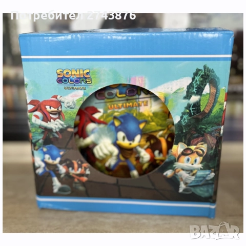 Детски порцеланов комплект за хранене 3в1 Соник, снимка 3 - Сервизи - 51847225