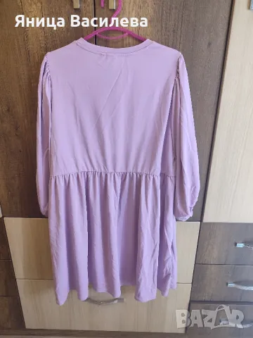 Рокля виолетова с ръкав XXL, снимка 2 - Рокли - 49939465