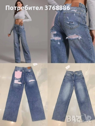 Хит модел дънки с розово джобче 🌸 , снимка 4 - Дънки - 53653917