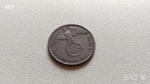 1 райхспфениг 1939 А Германия - Трети Райх , снимка 1