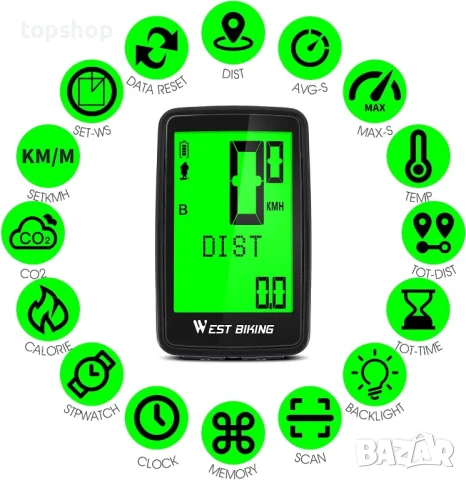 Компютър, скоростомер за велосипед ICOCOPRO Велосипеден компютър с USB акумулаторен километраж..., снимка 5 - Части за велосипеди - 50502359