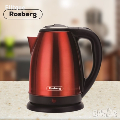 Електрическа кана Rosberg, 1800W, 1.8л., Корпус неръжд. стомана, Черен/ Сив Металик/ Червен металик,, снимка 4 - Друга електроника - 52888932